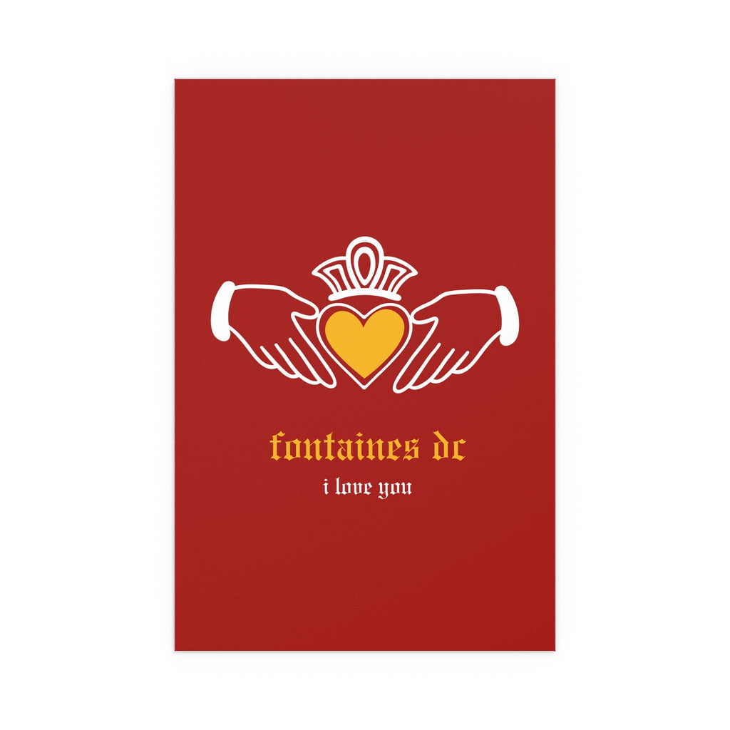 Fontaines DC - I Love You - Irish Claddagh (Red + Yellow)