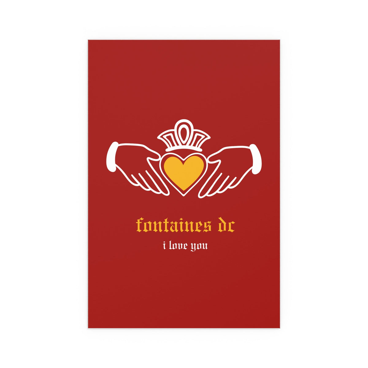 Fontaines DC - I Love You - Irish Claddagh (Red + Yellow)