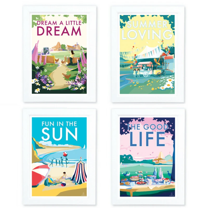 Summer Loving Vintage Seaside Poster | Becky Bettesworth by BeckyBettesworth (summer-loving)
