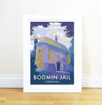 Cornwall Travel Poster – Bodmin Jail Vintage Railway Design by BeckyBettesworth (bodmin-jail)