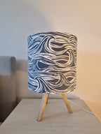 Coastal Lampshade – Handmade Wave Design Creates Calming Shadows by Sailing Sea Shades (medium-wave-lampshade)