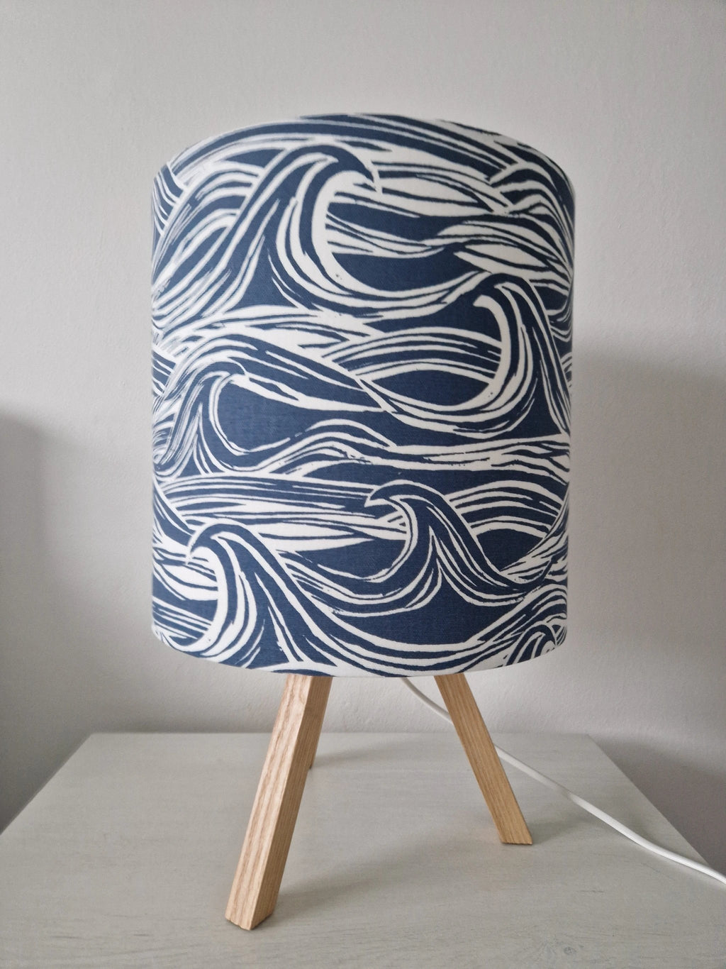 Coastal Lampshade – Handcrafted Mini Wave Design for Cosy Lighting by Sailing Sea Shades (tiny-wave-lampshade)
