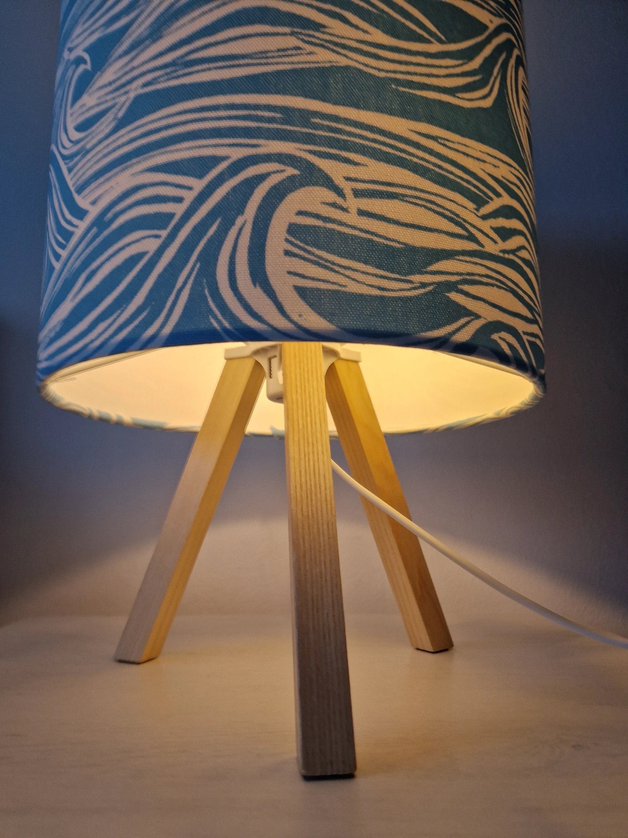 Coastal Lampshade – Handcrafted Mini Wave Design for Cosy Lighting by Sailing Sea Shades (tiny-wave-lampshade)