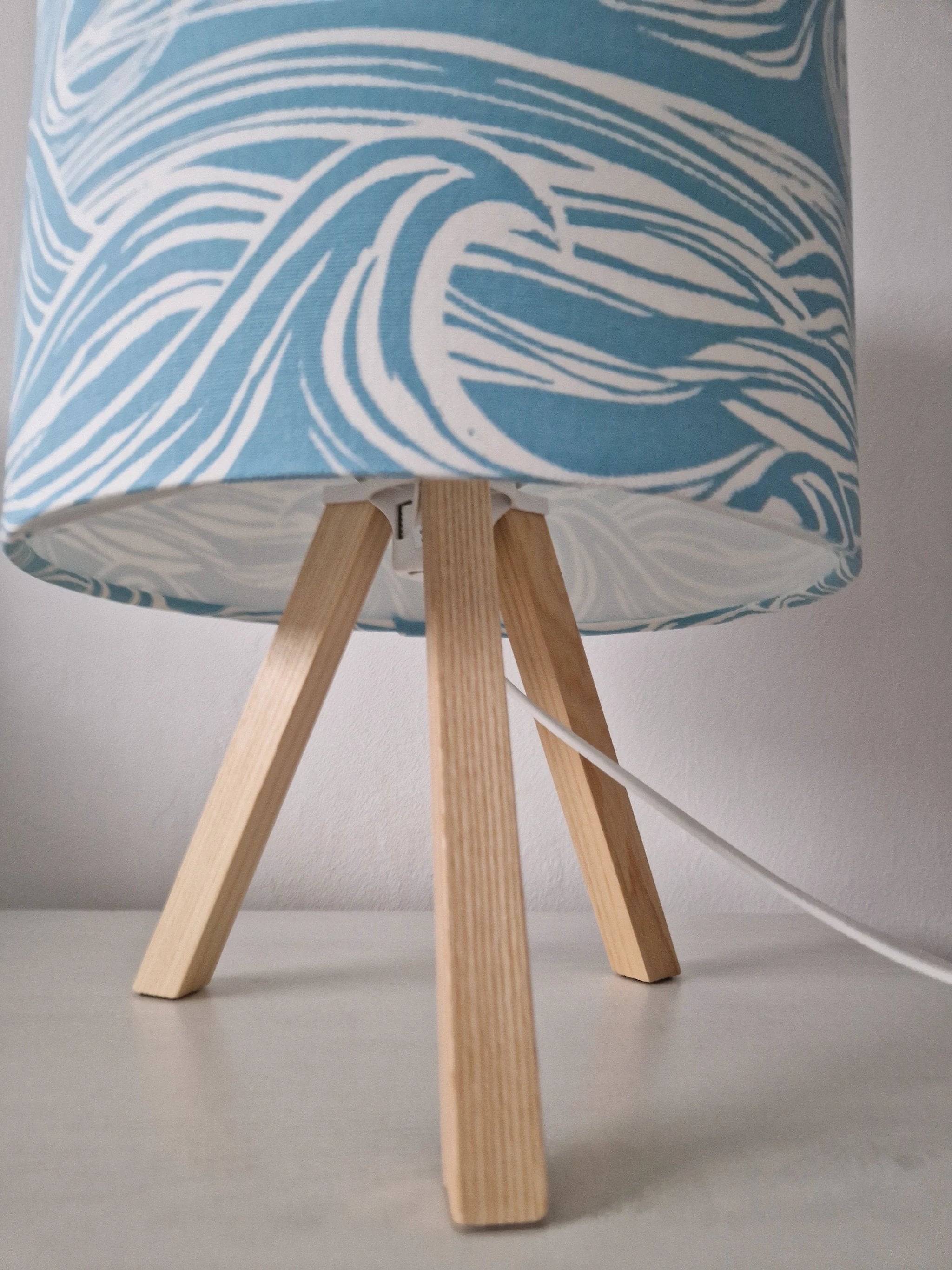 Coastal Lampshade – Handcrafted Mini Wave Design for Cosy Lighting by Sailing Sea Shades (tiny-wave-lampshade)