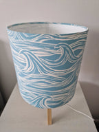 Coastal Lampshade – Handmade Wave Design Creates Calming Shadows by Sailing Sea Shades (medium-wave-lampshade)