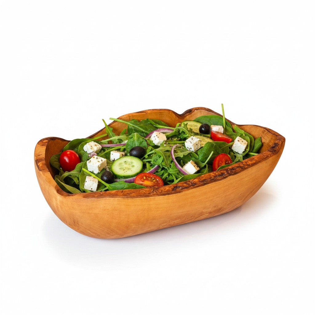 Hand-Carved Olive Wood Salad & Fruit Bowl, 20–45 cm