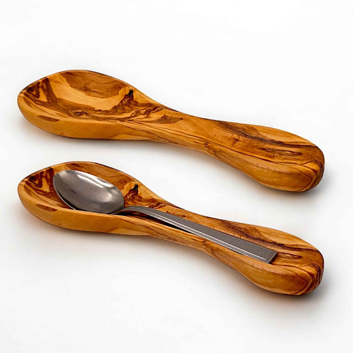 Olive Wood Spoon Rest | Wooden Kitchen Ladle Holder Cooking Utensil Stand