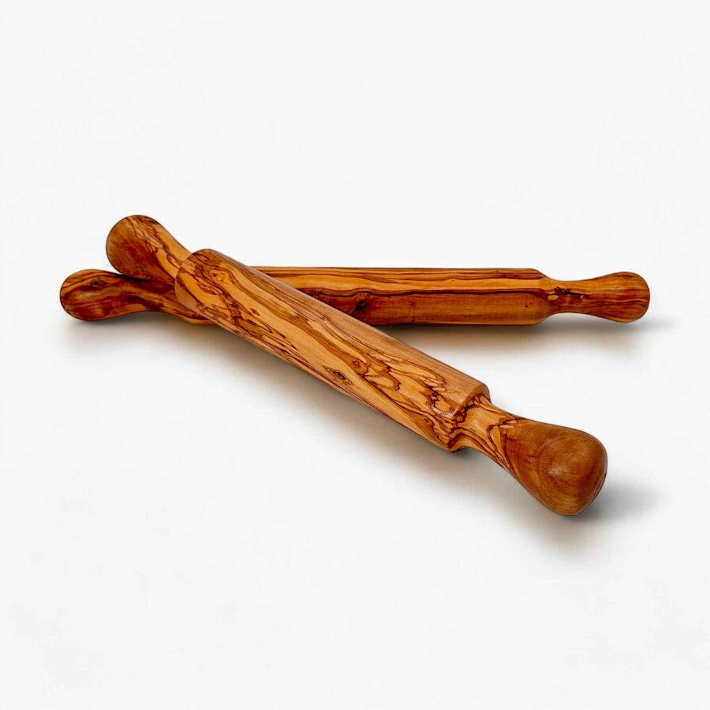 Olive Wood Professional Rolling Pin | Traditional Hardwood Pastry Dough Roller