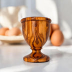 Olive Wood Egg Cup | Wooden Soft Boiled Egg Holder Breakfast Serving Stand