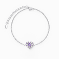 Purple Heart Lavender Amethyst Bracelet in Sterling Silver