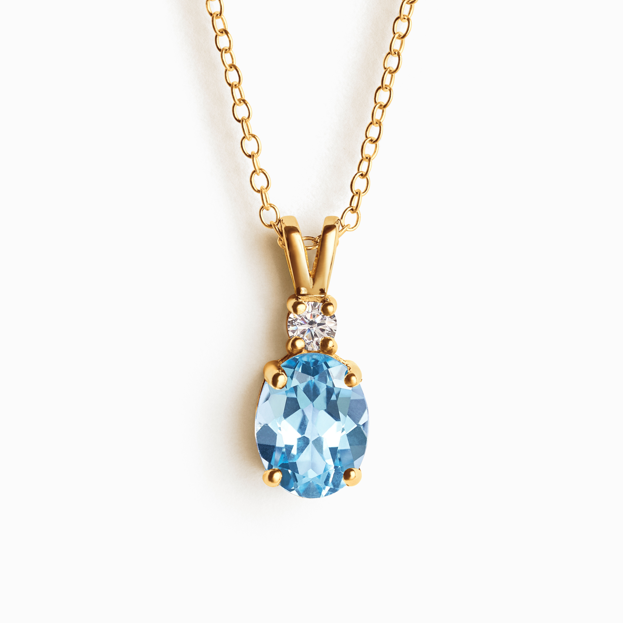 Blue Topaz Pendant Necklace in 18k Gold Vermeil