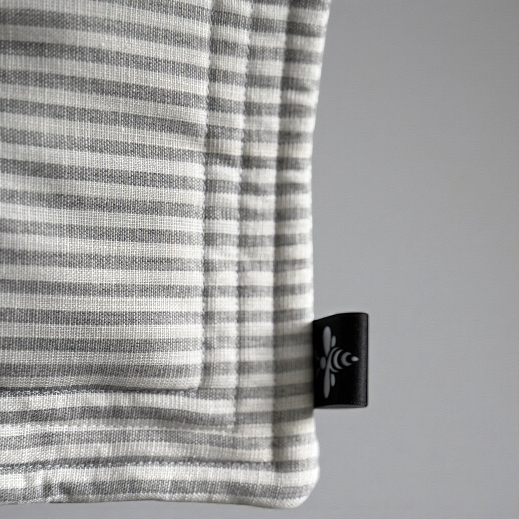 Linen Grey Striped Pot Holder