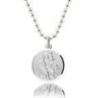 Classic St Christopher Necklace Sterling Silver 20mm