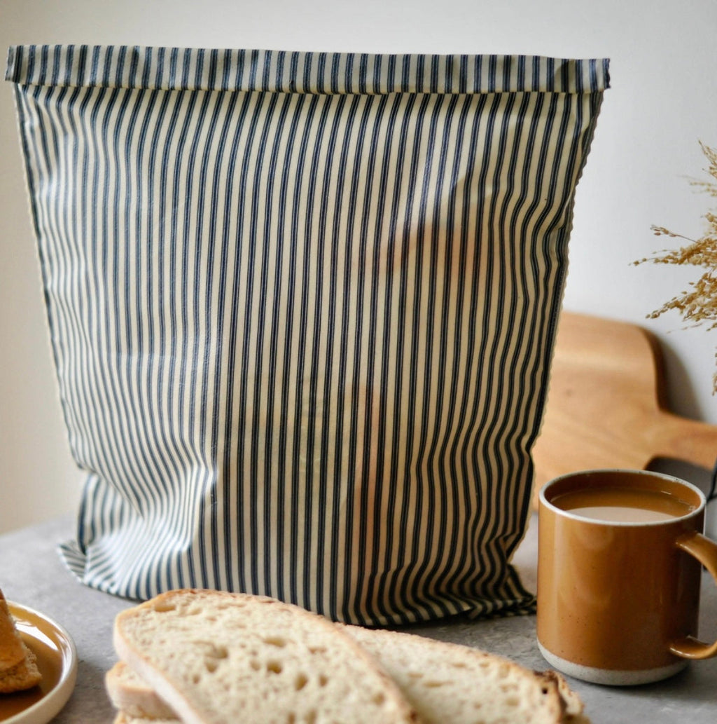 THE Beeswax Bag-Navy Stiped