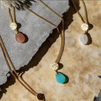 Classic Athena Kate Gemstone Necklace: Peach Moonstone