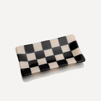 Handmade Glass Tray – Chequered Fused Glass in Dual Colours by David Perry Glass & Ceramics (21x12cm-chequered-dual-coloured-large-tray-bullseye-collection)