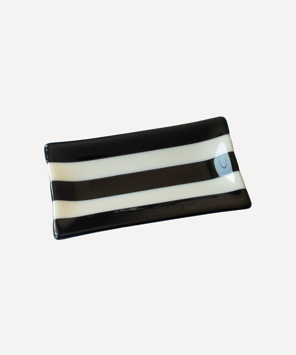 Striped Glass Tray 21x12cm | David Perry Glass & Ceramics by David Perry Glass & Ceramics (21x12cm-striped-dual-coloured-large-tray-bullseye-collection)