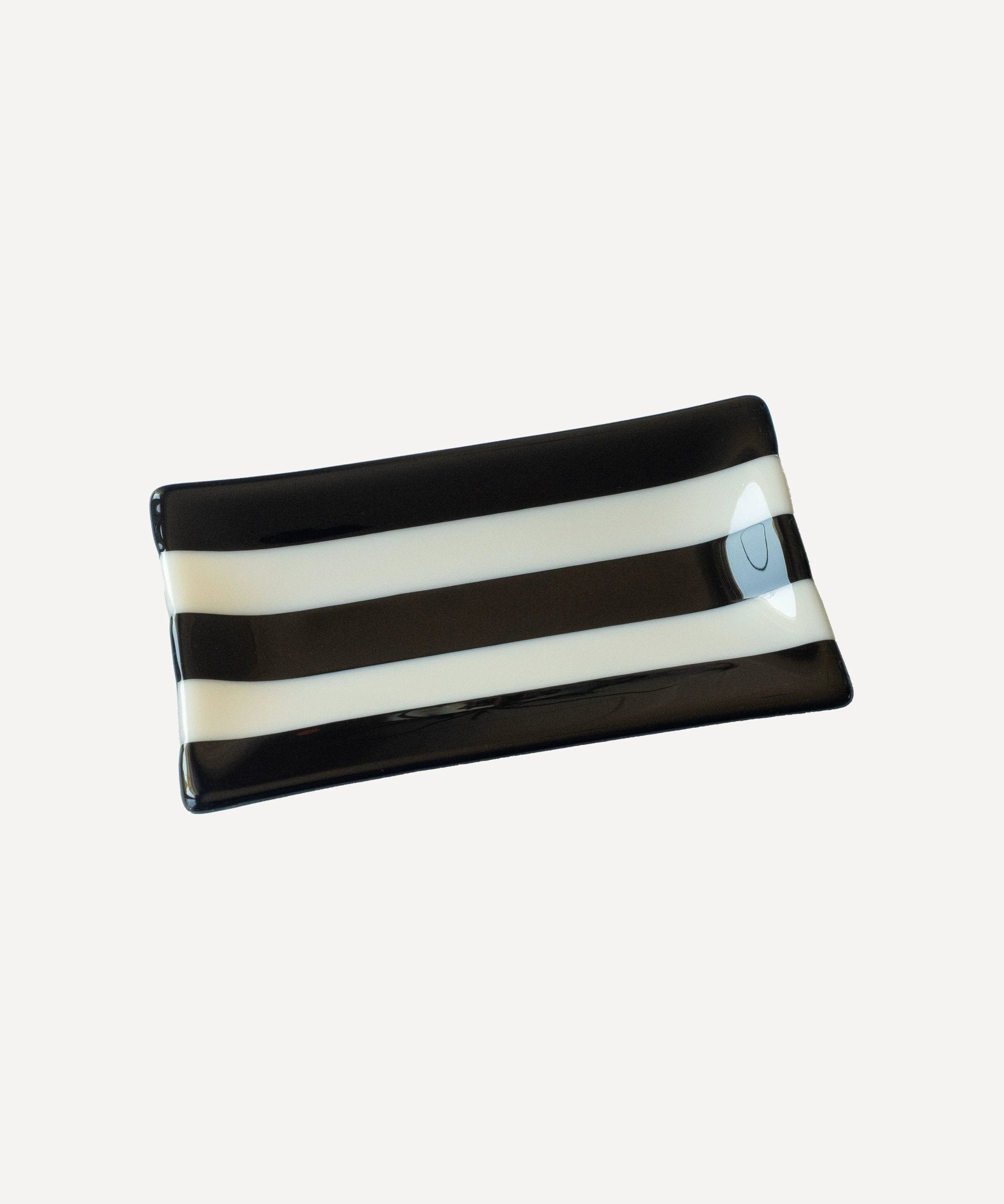 Striped Glass Tray 21x12cm | David Perry Glass & Ceramics by David Perry Glass & Ceramics (21x12cm-striped-dual-coloured-large-tray-bullseye-collection)