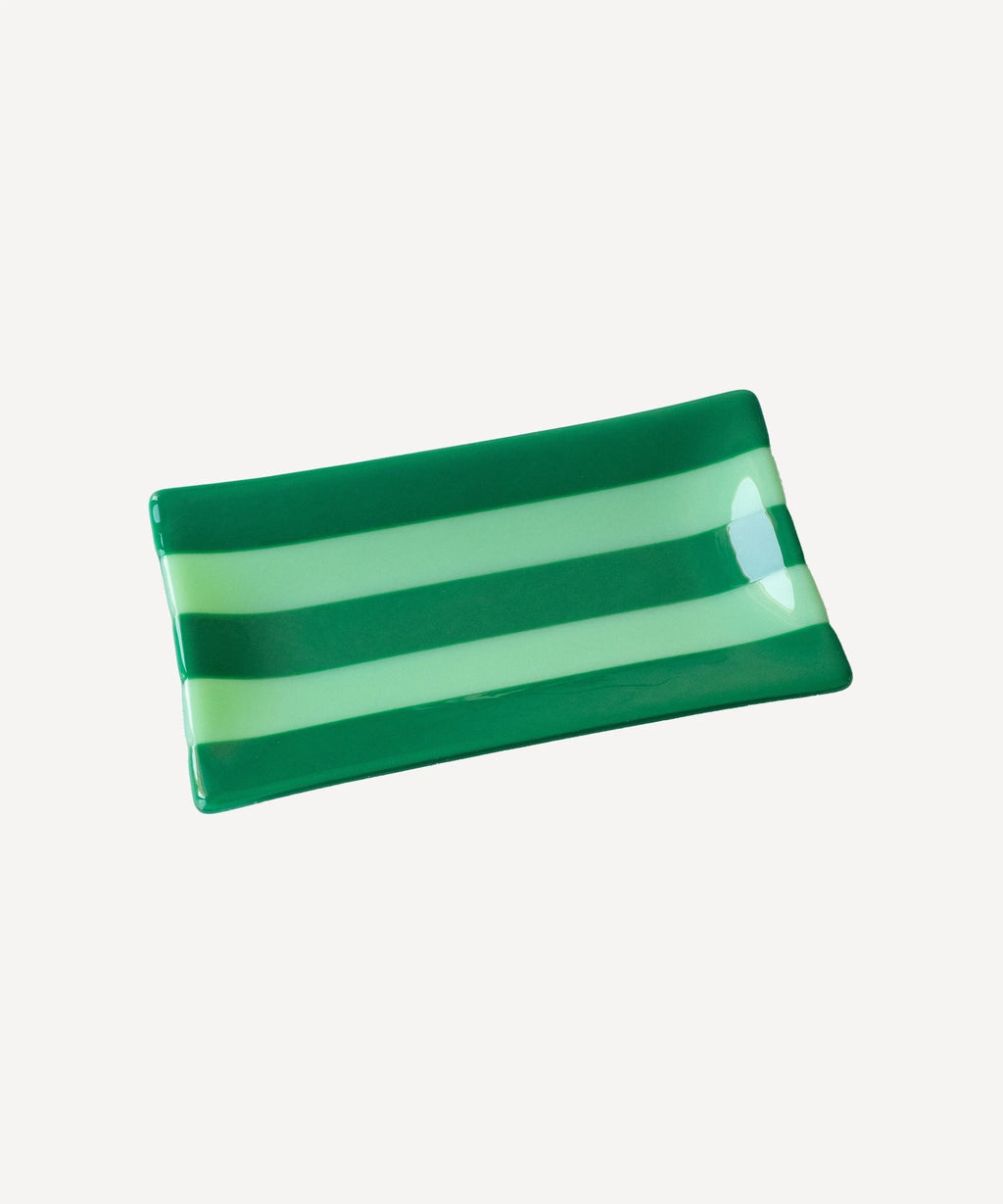 Striped Glass Tray 21x12cm | David Perry Glass & Ceramics by David Perry Glass & Ceramics (21x12cm-striped-dual-coloured-large-tray-bullseye-collection)