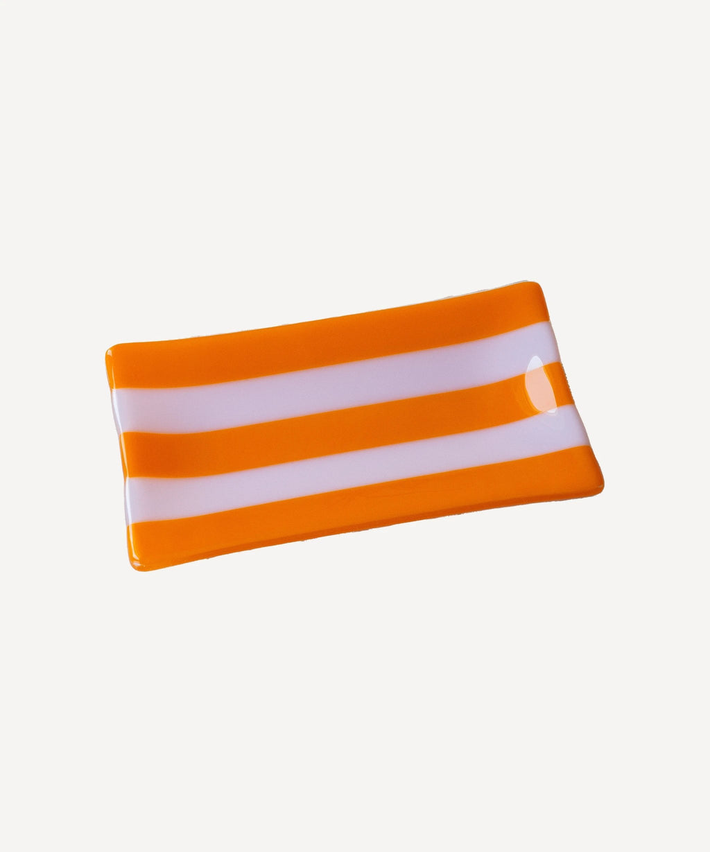 Striped Glass Tray 21x12cm | David Perry Glass & Ceramics by David Perry Glass & Ceramics (21x12cm-striped-dual-coloured-large-tray-bullseye-collection)