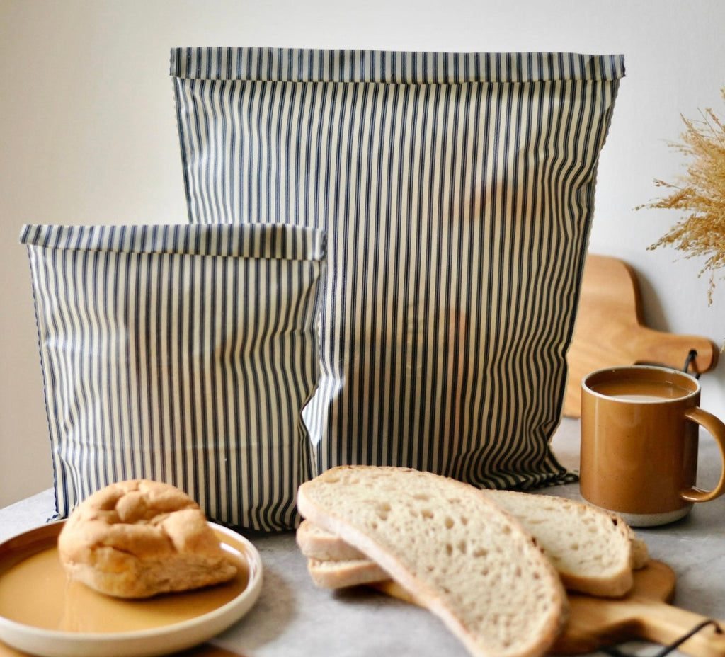 THE Beeswax Bag-Navy Stiped