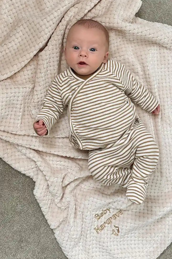 Customized Cocole Beige Baby Blanket - Plush Microfiber