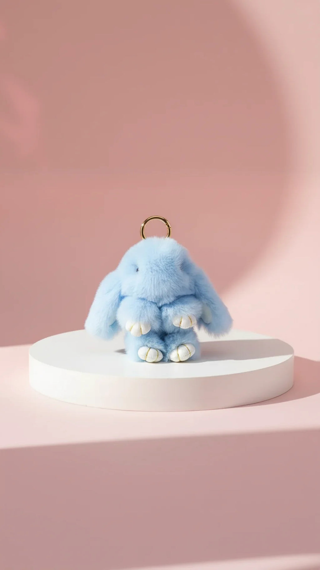 Plush Fluffy Bunny Rabbit Key Ring & Bag Charm