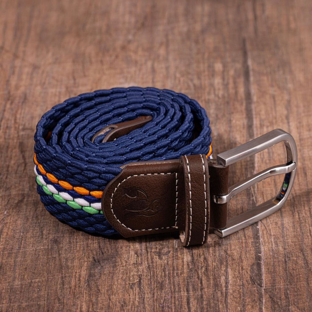 Woven Belt - Orange / Green Fine Stripe
