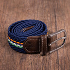 Woven Belt - Orange / Green Fine Stripe
