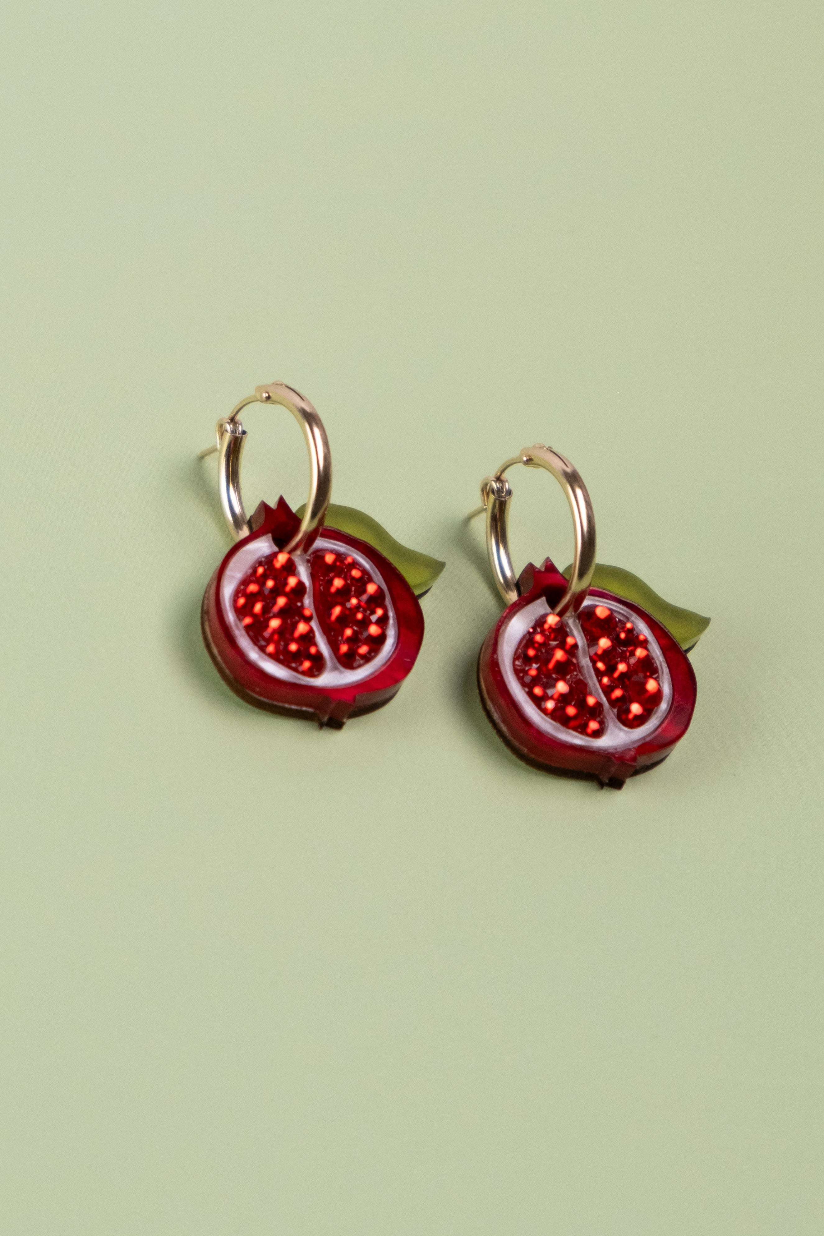 Pomegranate Hoop Earrings