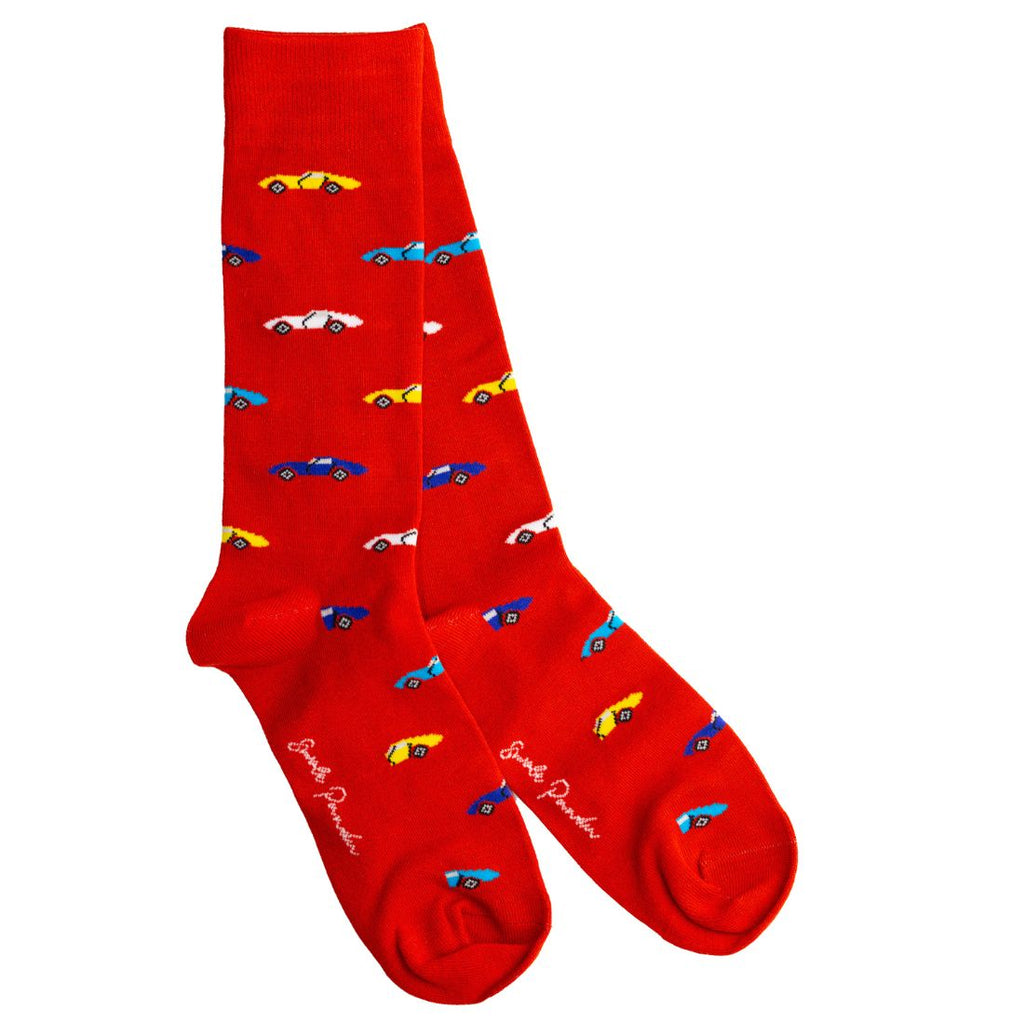 Racing Car Sock Box - 4 Pairs of Bamboo Socks (His)