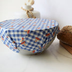 Toadstools on Gingham Beeswax Wrap – Large