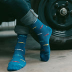 Blue Classic Car Bamboo Socks