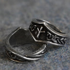 Algiz Letter X or Z Rune Ring - Adjustable