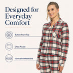 Daisy Dreamer Womens Flannelette Check Pyjama Set Soft Brushed Cotton Easy Care Super Soft Cosy Sleepwear