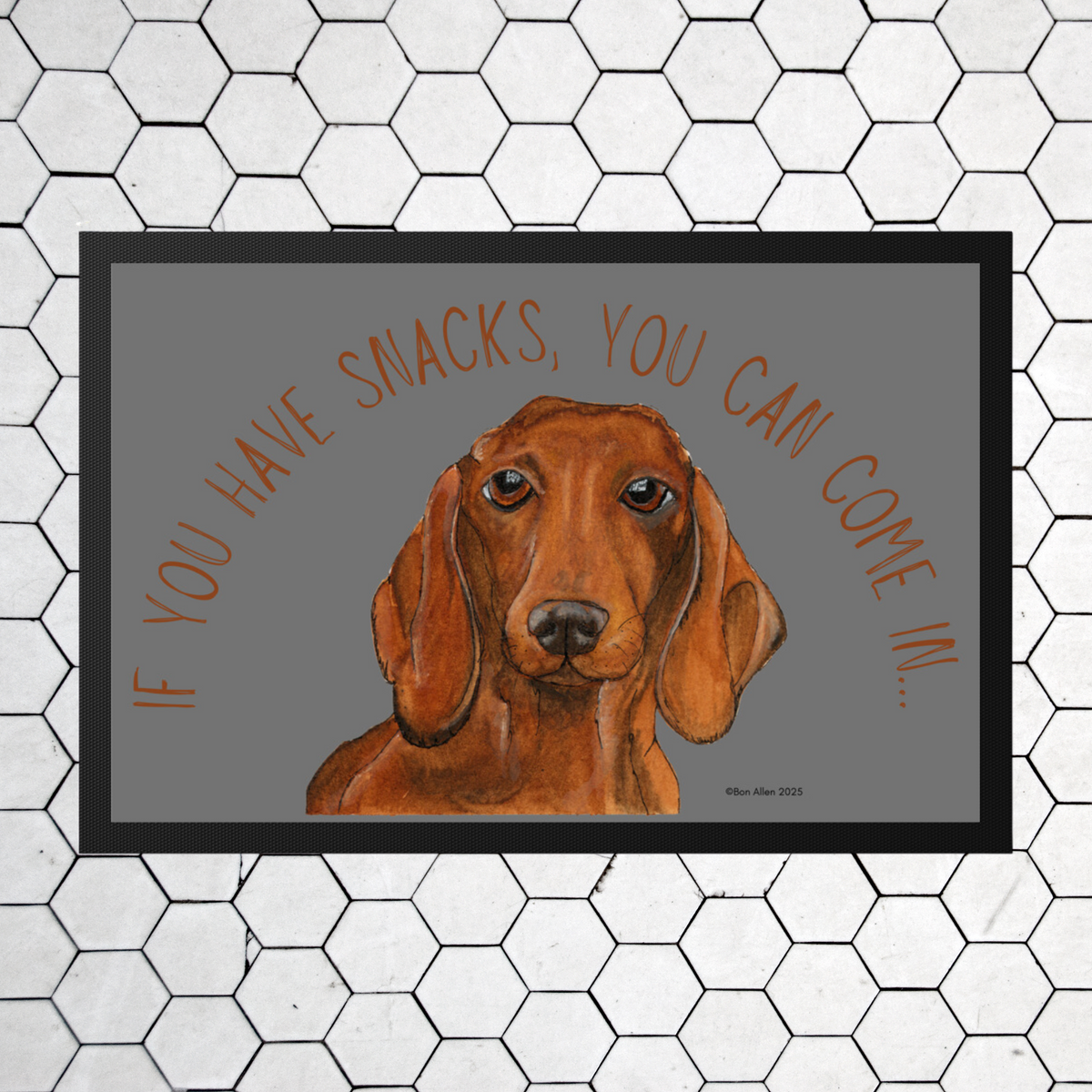 Snacks-Only VIP Access: The Dachshund Doormat!