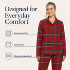 Daisy Dreamer Womens Flannelette Check Pyjama Set Soft Brushed Cotton Easy Care Super Soft Cosy Sleepwear