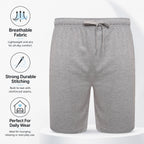 Sock Stack Men's Cotton Lounge Shorts Stretchable 2 Pack Black Navy Grey Durable