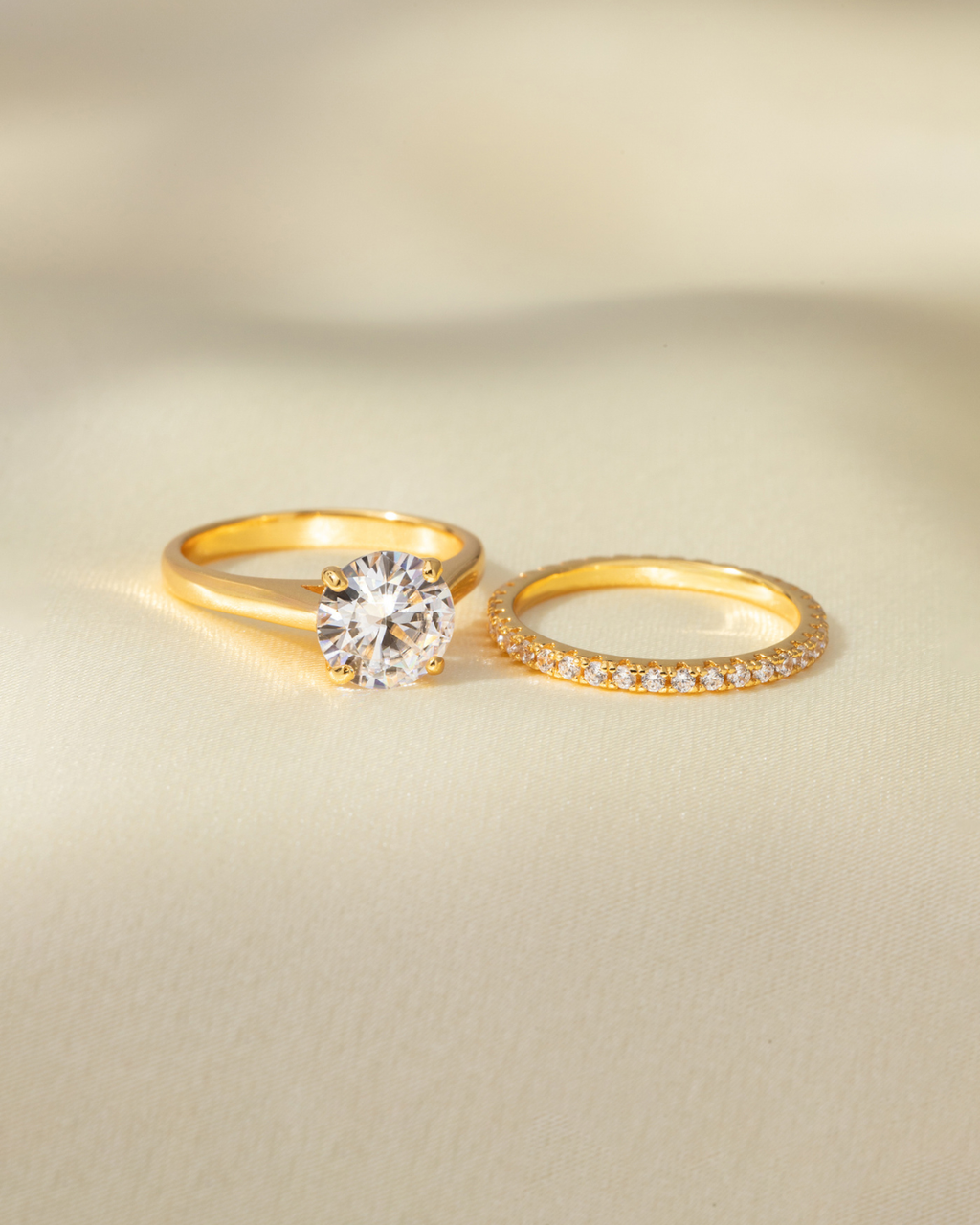 2 ct Round Solitaire Moissanite Engagement Ring in 18k Gold Vermeil
