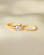 2 ct Round Solitaire Moissanite Engagement Ring in 18k Gold Vermeil