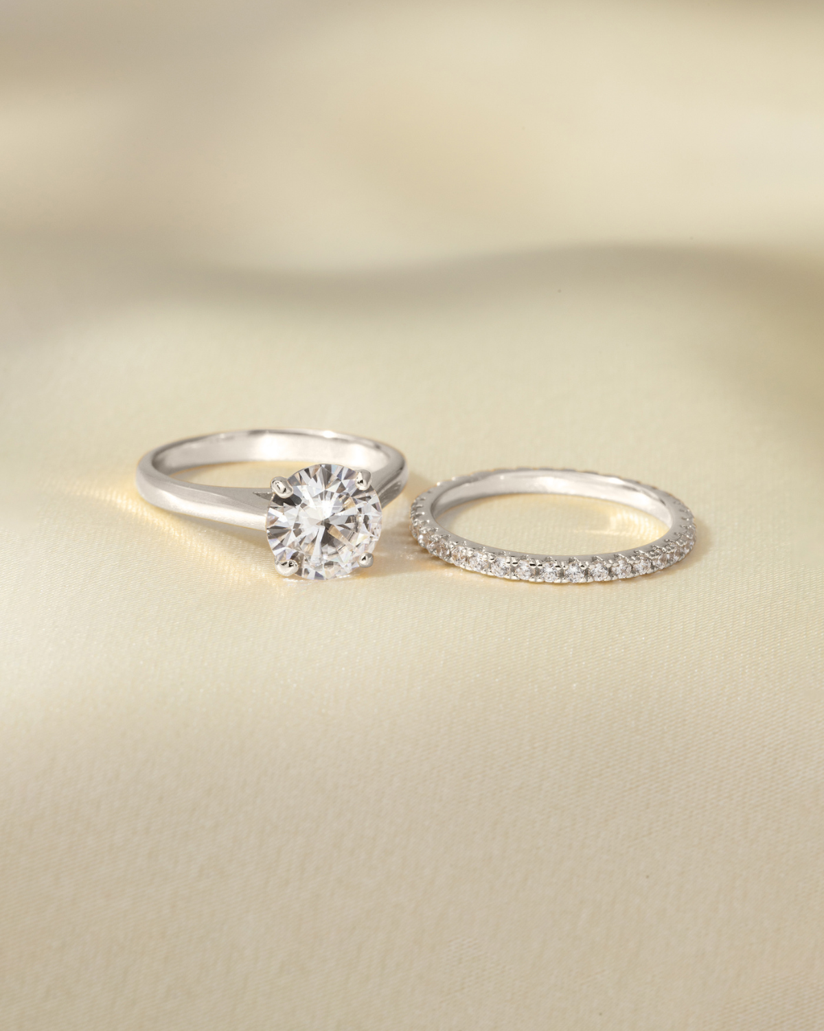 2 ct Round Solitaire Moissanite Engagement Ring in Sterling Silver