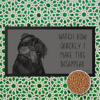 Pug Pet Bowl Mat – "Watch How Quickly I Make This Disappear!"