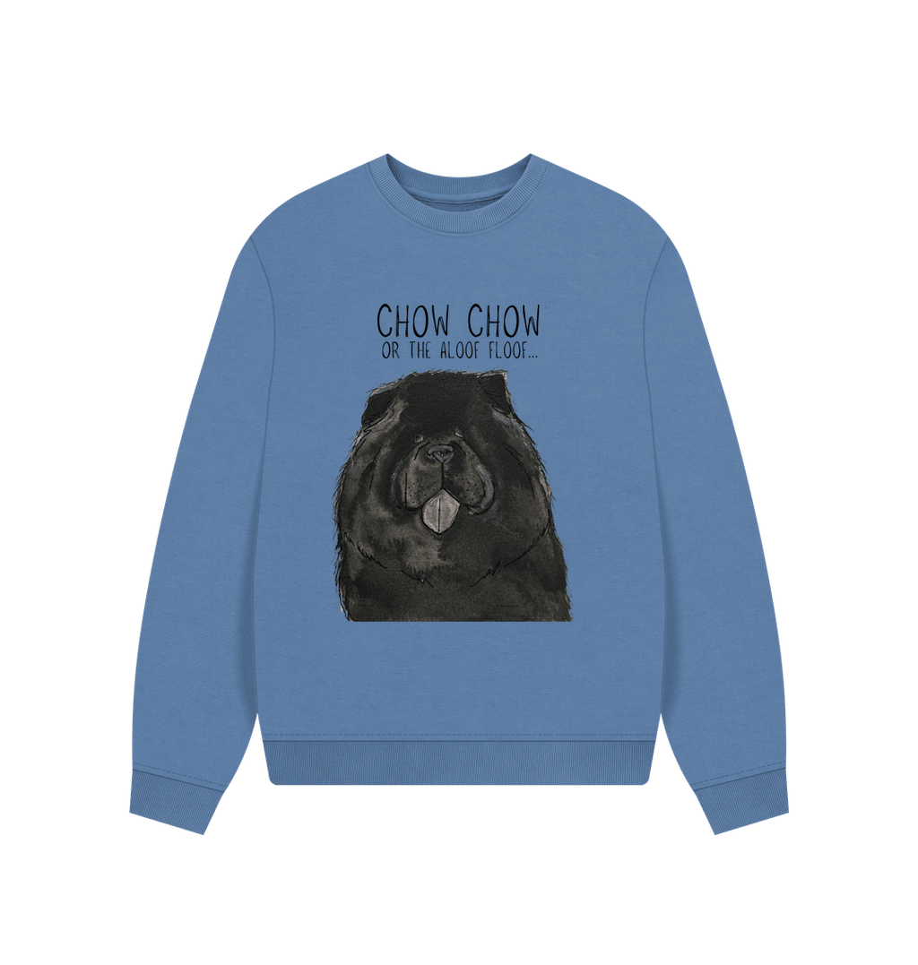 Black Chow Chow Women's Oversized Sweatshirt – Featuring the Aloof Floof Design!