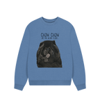 Black Chow Chow Women's Oversized Sweatshirt – Featuring the Aloof Floof Design!