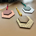 Sets of Christmas Decorations - Geometric Wooden Ornament - Tree Ornament - Holiday Decor