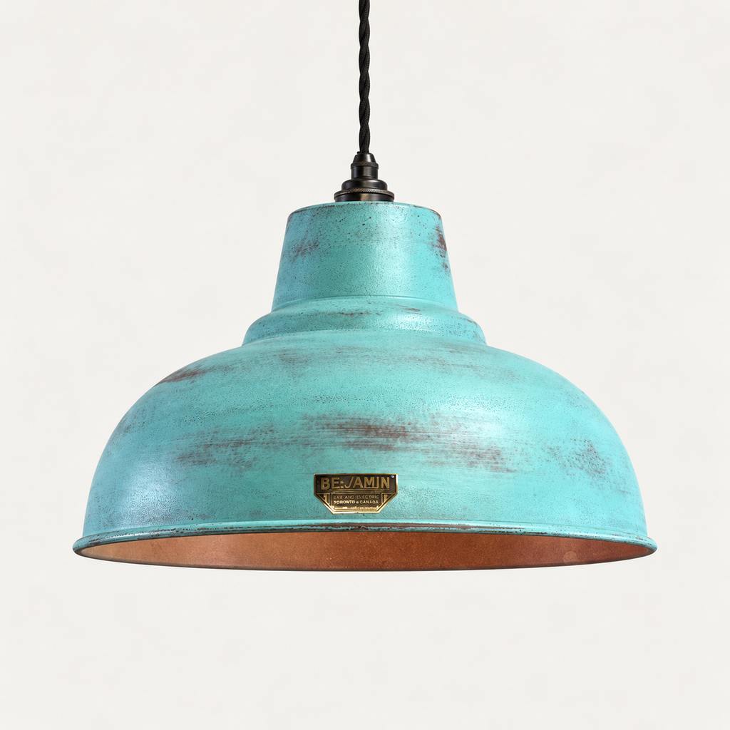 Salthouse XL Copper Verdigris Patina Lampshade Pendant Light - 14.5 Inch