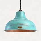 Salthouse XL Copper Verdigris Patina Lampshade Pendant Light - 14.5 Inch