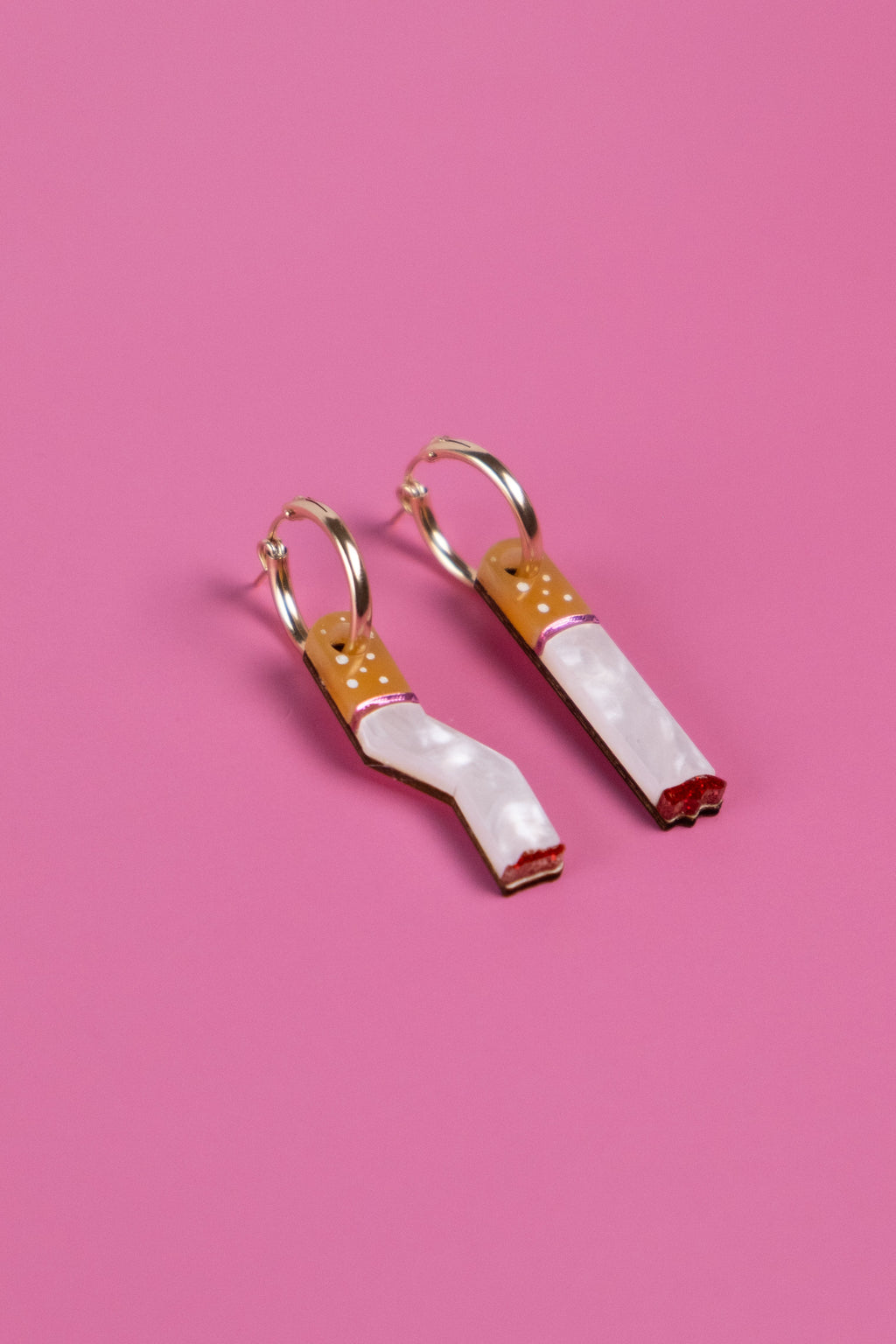 Cigarette Hoop Earrings