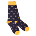 Navy Bumblebee Bamboo Socks (Comfort Cuff)