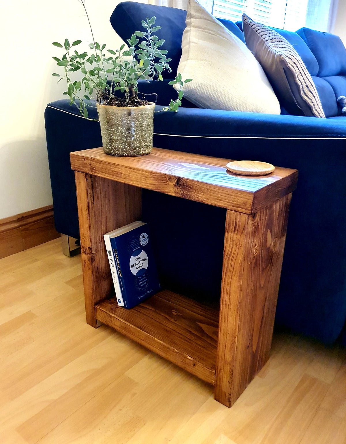 Solid Wood Rustic Coffee Table with Timber Legs